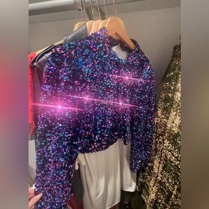 Zara Sequin Crop Top